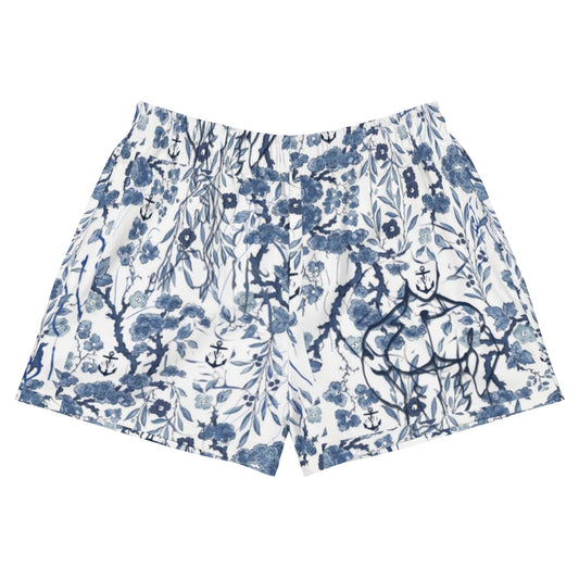 Blue & White Spode Shorty Shorts